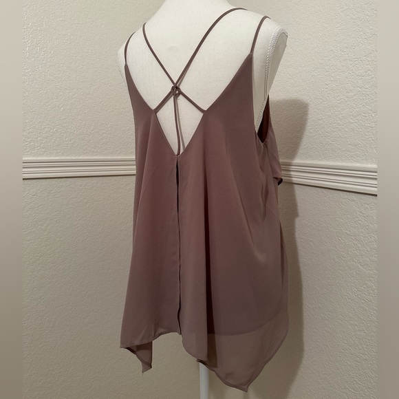 Daytrip Mauve Strappy Layered Tank Top Size: L - Picture 5 of 6